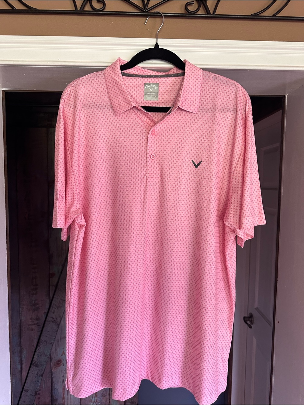 Callaway Men’s Pink Micro-Pattern Polo Shirt